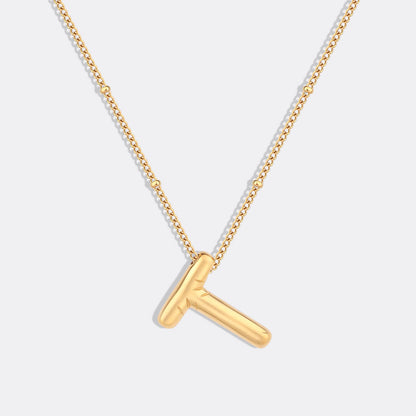 Balloon Initial Necklace with Satellite Chain