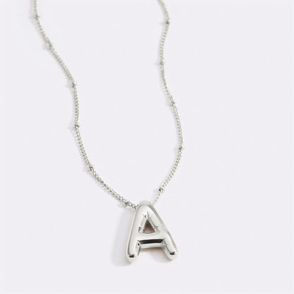 Balloon Initial Necklace with Satellite Chain