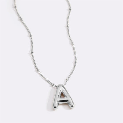 Balloon Initial Necklace with Satellite Chain