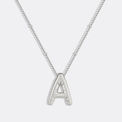 Balloon Initial Necklace with Satellite Chain