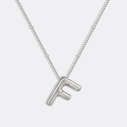 Balloon Initial Necklace with Satellite Chain