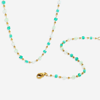 Ensemble bracelet de plage en perles et collier ras du cou