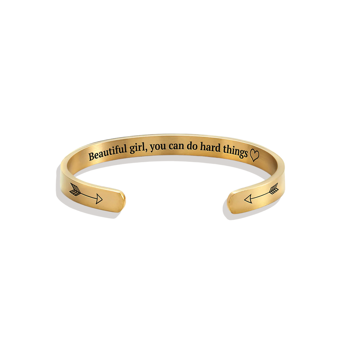 Beautiful Girl You Can Do Hard Things Personalizable Cuff Bracelet