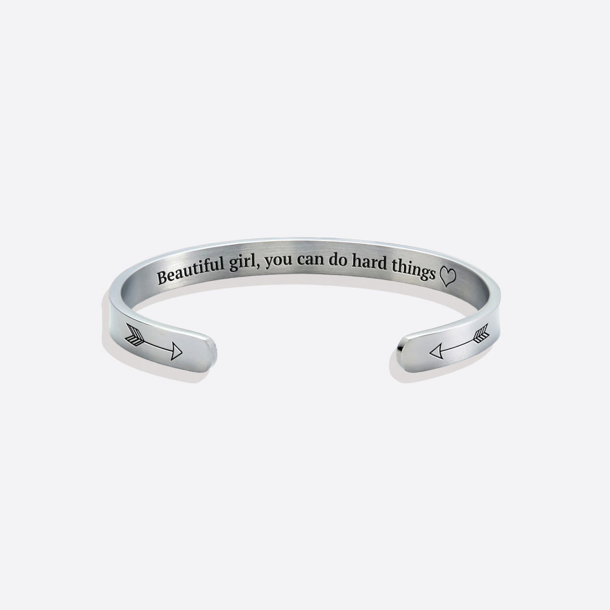 Beautiful Girl You Can Do Hard Things Personalizable Cuff Bracelet