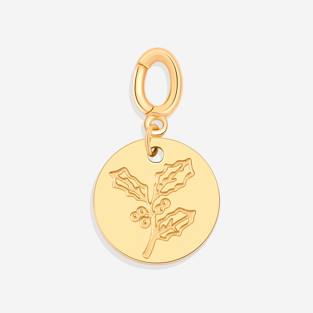 Gravierter Geburtsblumen-Scheiben-Charm