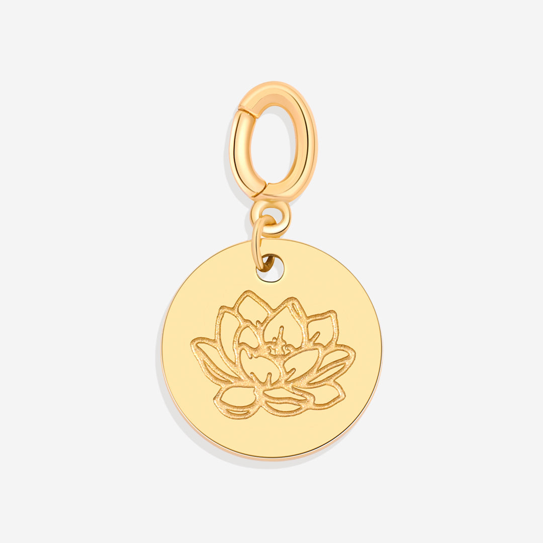 Gravierter Geburtsblumen-Scheiben-Charm