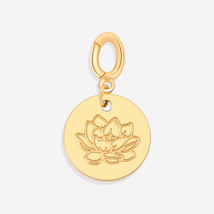 Gravierter Geburtsblumen-Scheiben-Charm