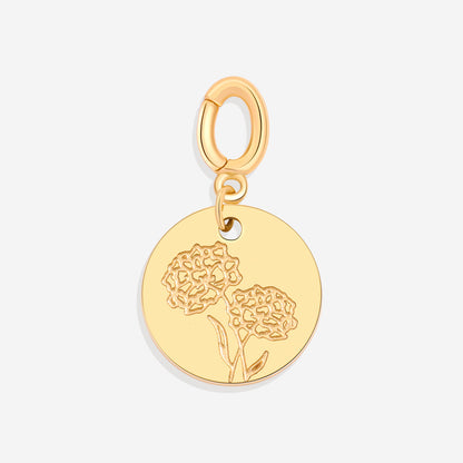 Gravierter Geburtsblumen-Scheiben-Charm