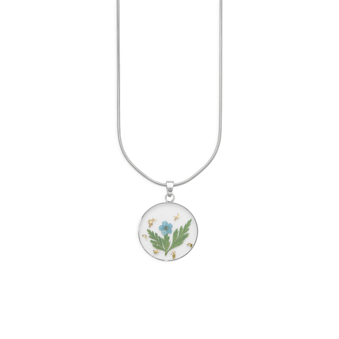 Collier de fleurs de naissance pressées