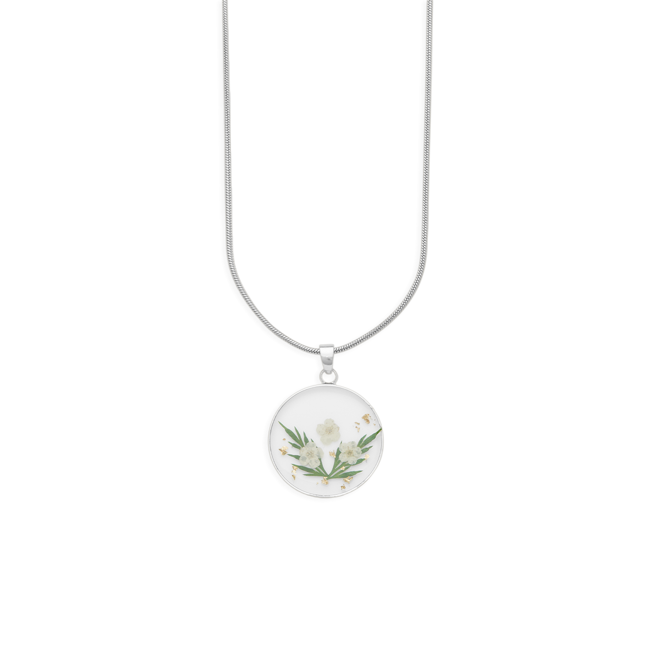 Collier de fleurs de naissance pressées