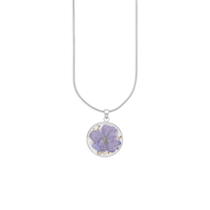 Collier de fleurs de naissance pressées