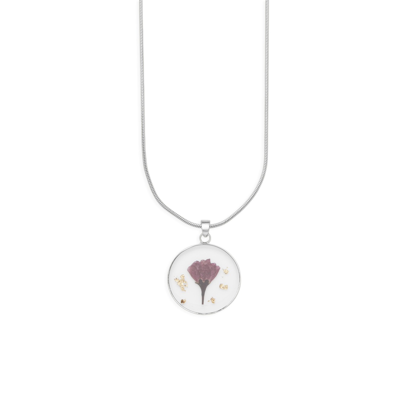 Collier de fleurs de naissance pressées
