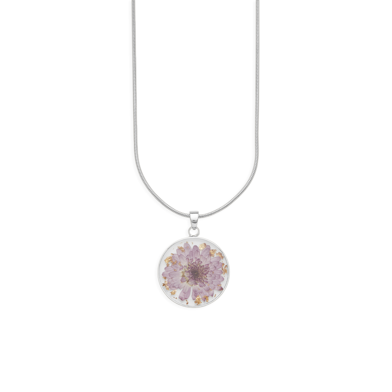 Collier de fleurs de naissance pressées