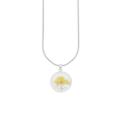 Collier de fleurs de naissance pressées