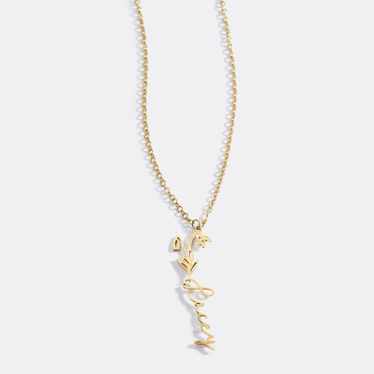 Collier avec nom de fleur de naissance
