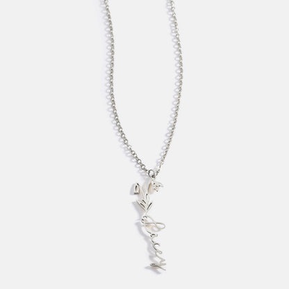 Collier avec nom de fleur de naissance