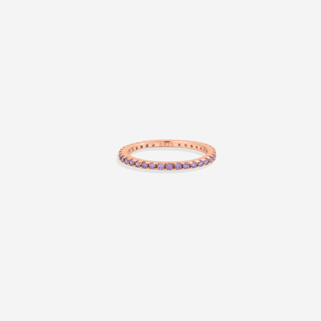 Bague d'éternité empilable avec pierre de naissance