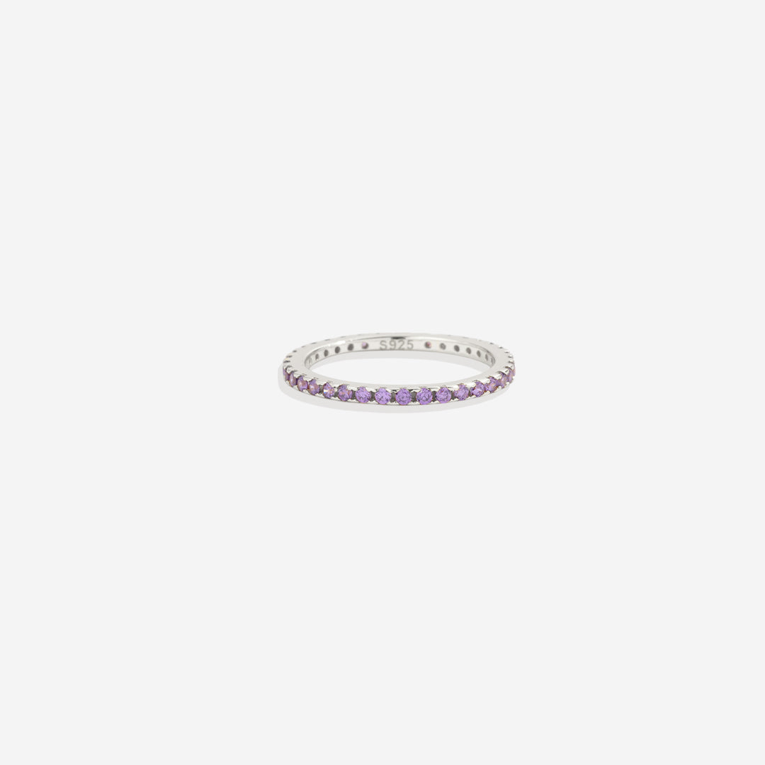Bague d'éternité empilable avec pierre de naissance