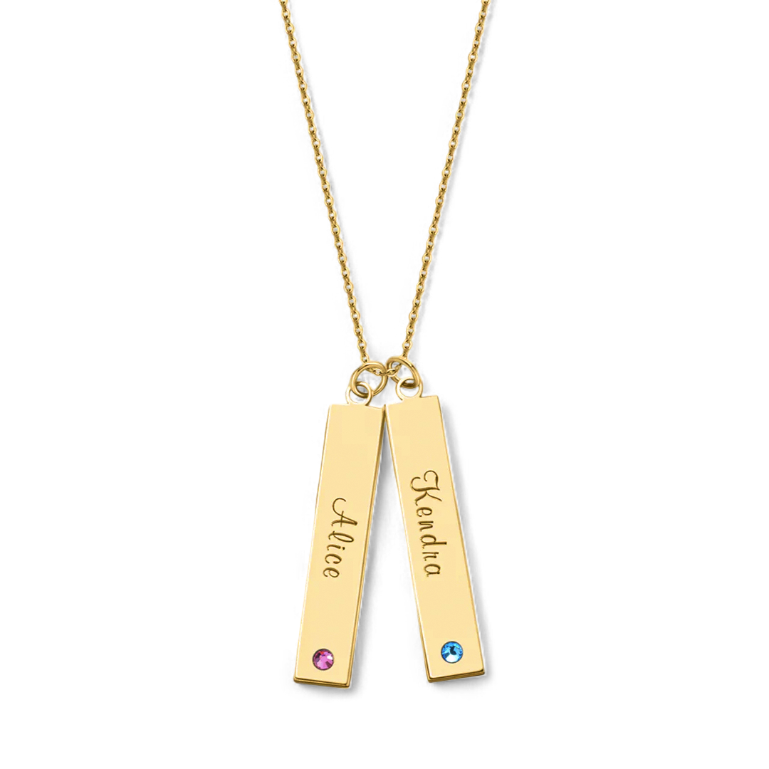 Collier barre avec pierre de naissance