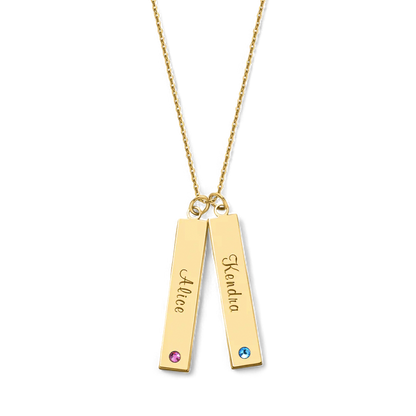 Collier barre avec pierre de naissance