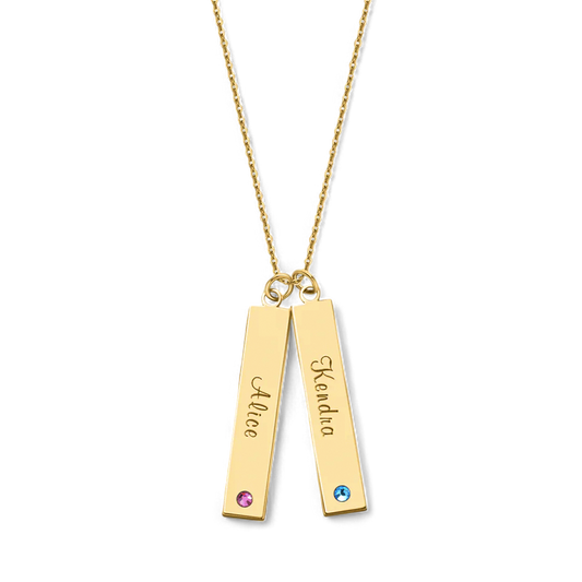 Collier barre avec pierre de naissance