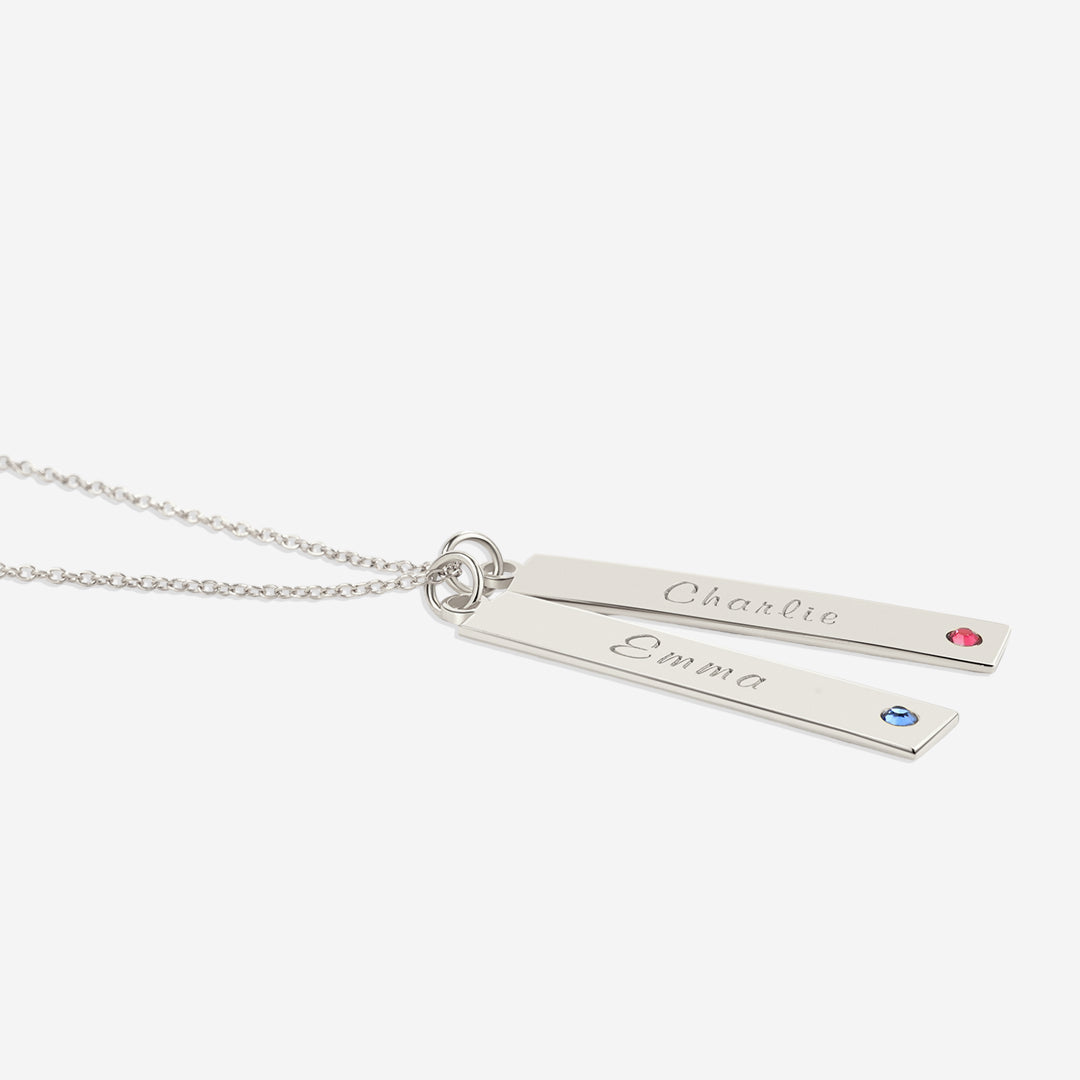Collier barre avec pierre de naissance