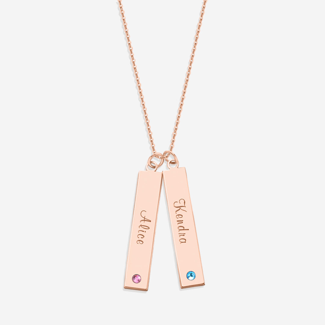 Collier barre avec pierre de naissance