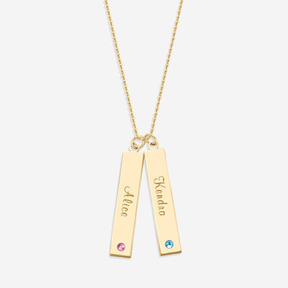 Collier barre avec pierre de naissance