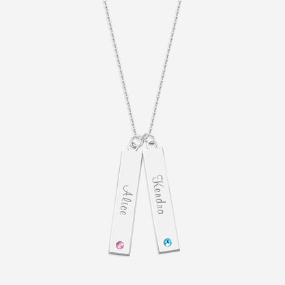 Collier barre avec pierre de naissance