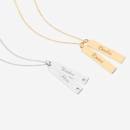 Collier barre avec pierre de naissance