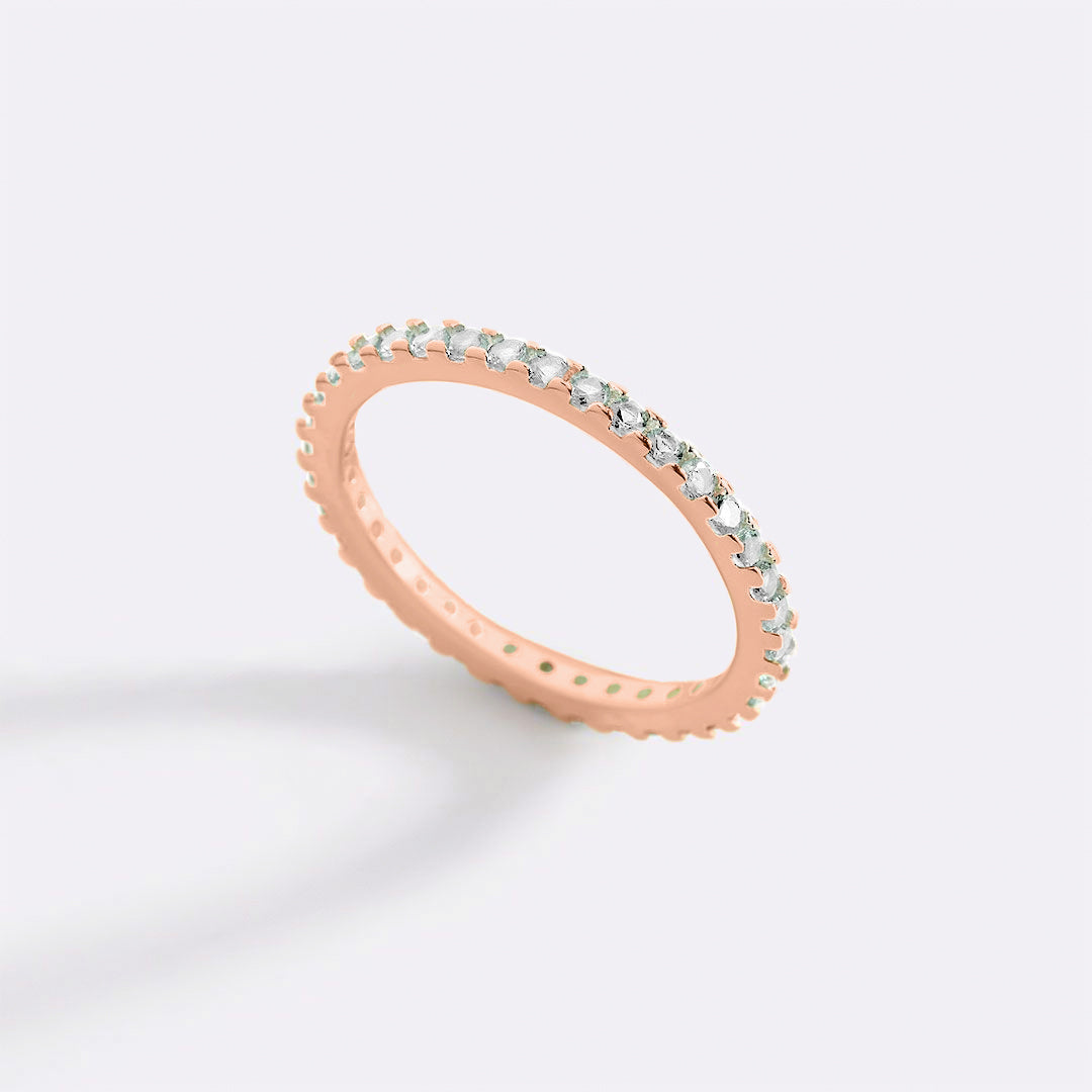 Bague d'éternité empilable avec pierre de naissance