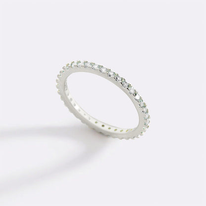 Bague d'éternité empilable avec pierre de naissance