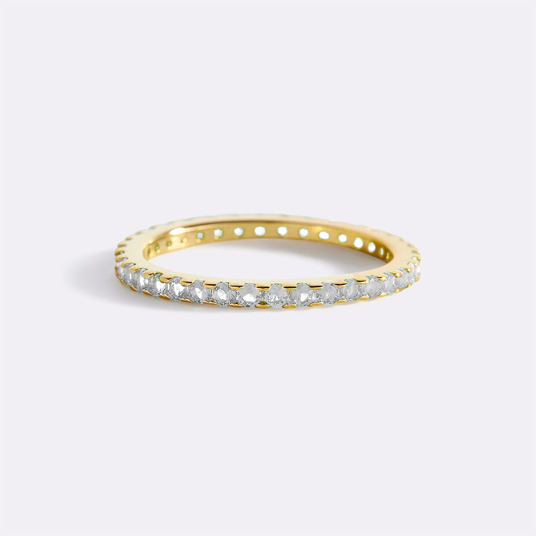 Bague d'éternité empilable avec pierre de naissance