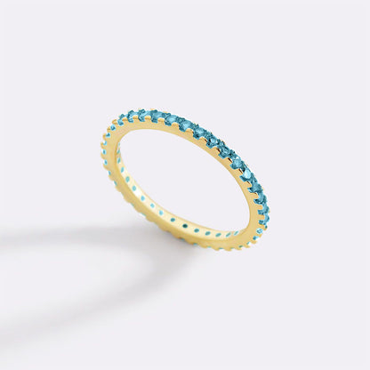 Bague d'éternité empilable avec pierre de naissance