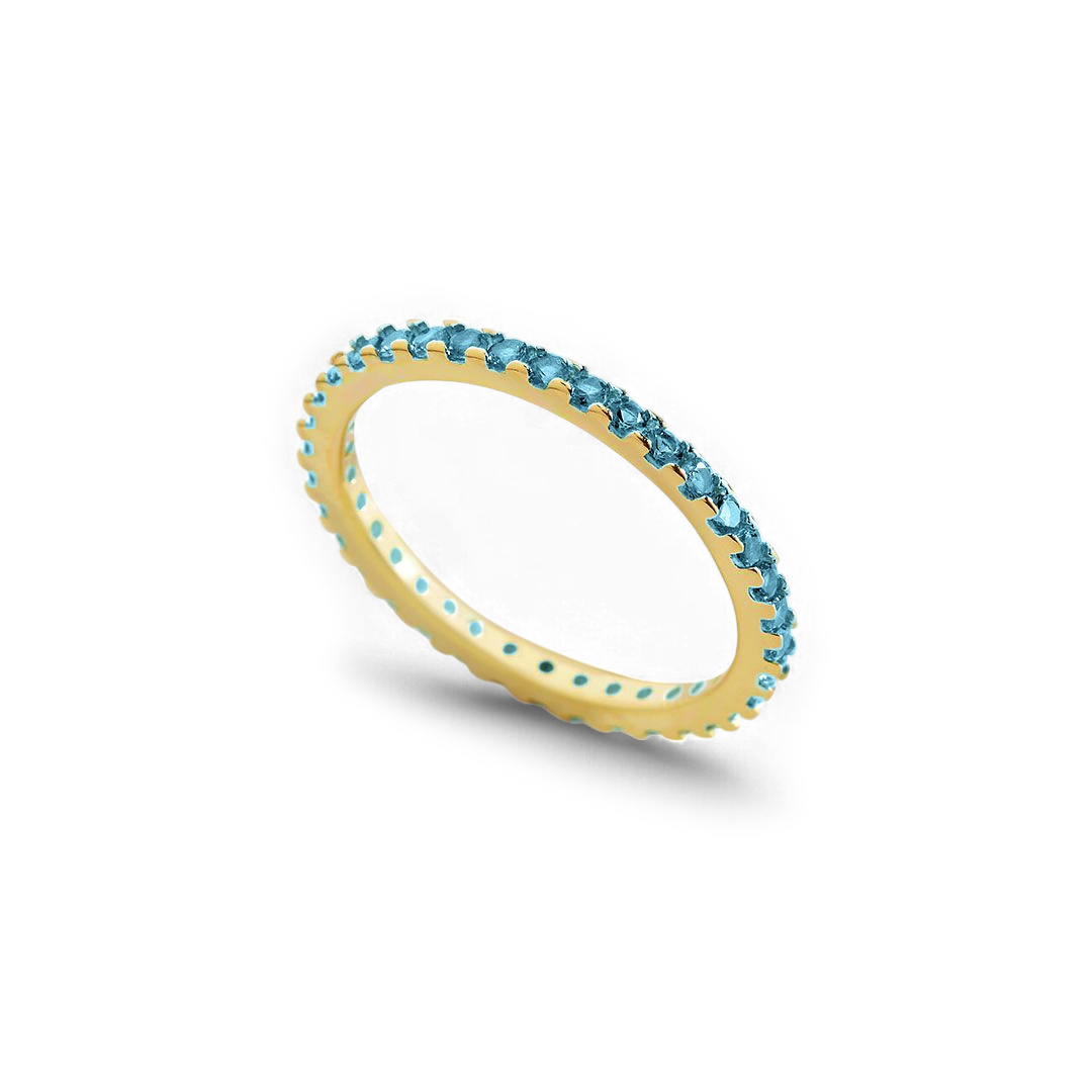 Bague d'éternité empilable avec pierre de naissance