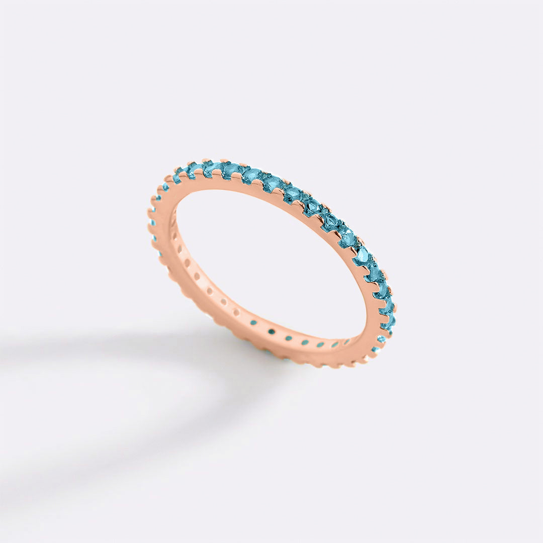 Bague d'éternité empilable avec pierre de naissance