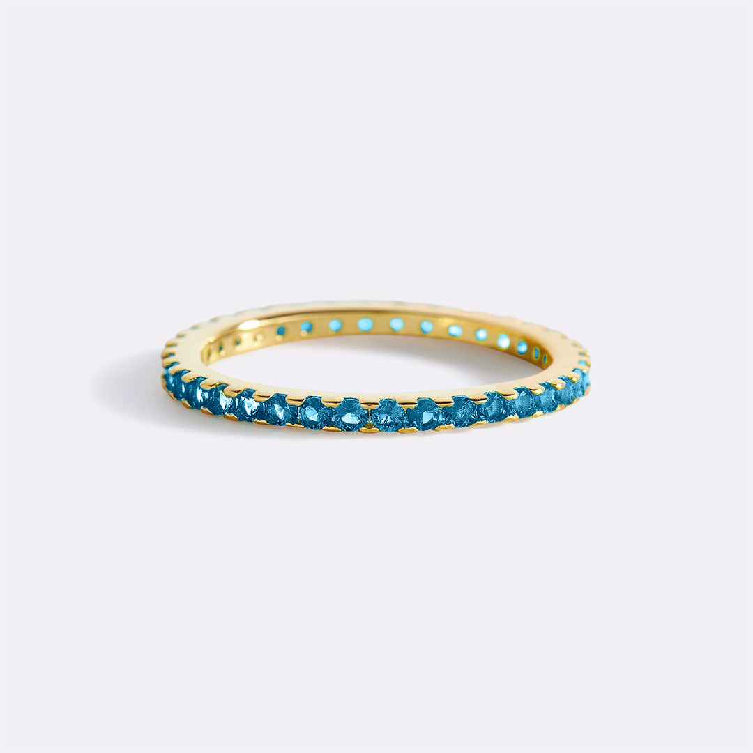 Bague d'éternité empilable avec pierre de naissance