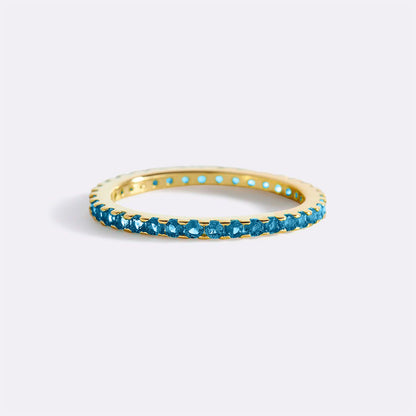 Bague d'éternité empilable avec pierre de naissance