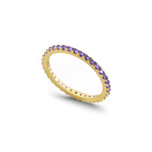 Bague d'éternité empilable avec pierre de naissance