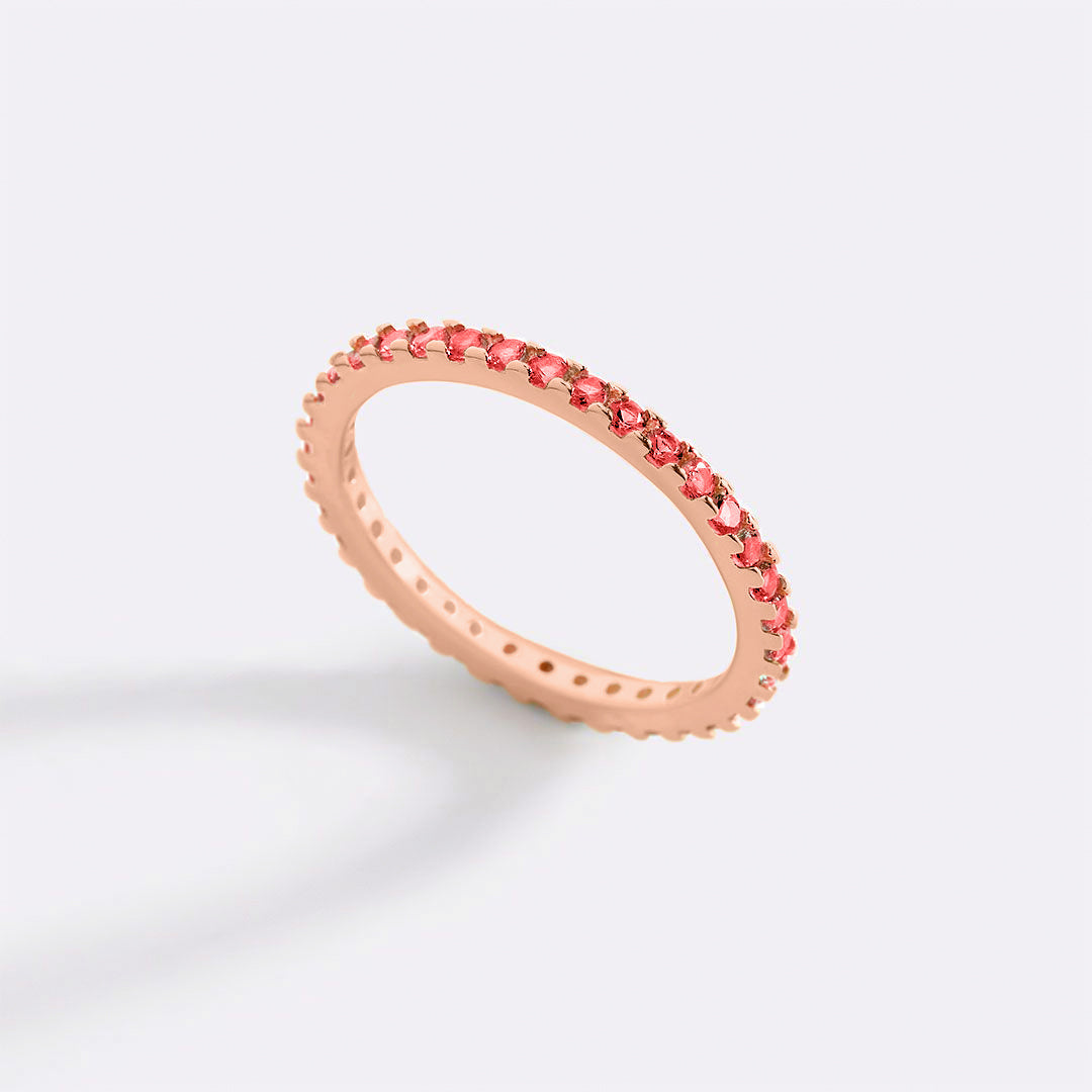 Bague d'éternité empilable avec pierre de naissance