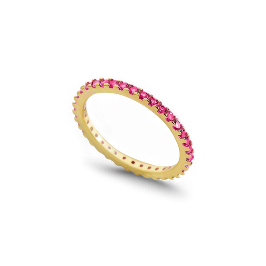 Bague d'éternité empilable avec pierre de naissance