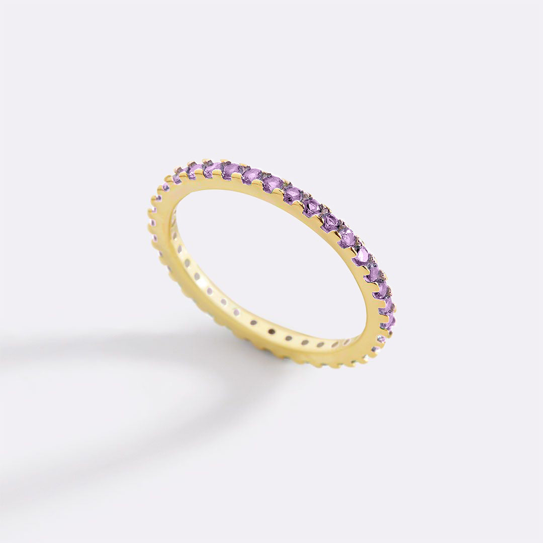 Bague d'éternité empilable avec pierre de naissance