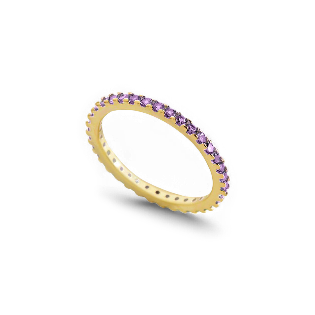 Bague d'éternité empilable avec pierre de naissance