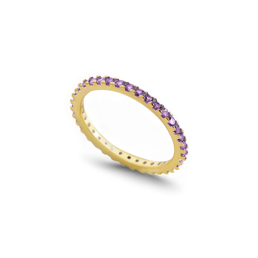 Bague d'éternité empilable avec pierre de naissance