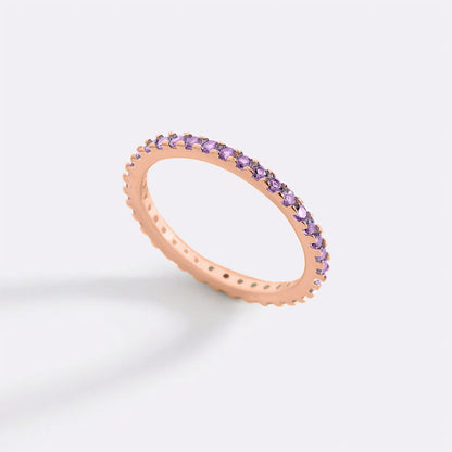 Bague d'éternité empilable avec pierre de naissance