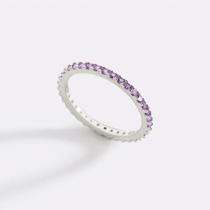 Bague d'éternité empilable avec pierre de naissance