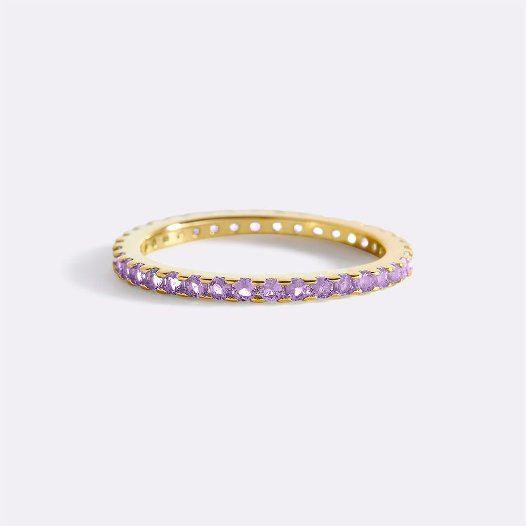 Bague d'éternité empilable avec pierre de naissance
