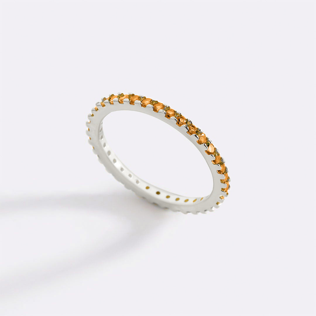 Bague d'éternité empilable avec pierre de naissance