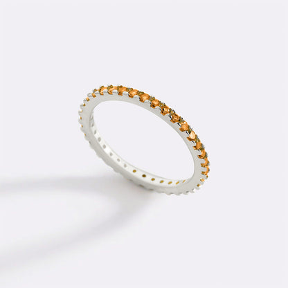 Bague d'éternité empilable avec pierre de naissance