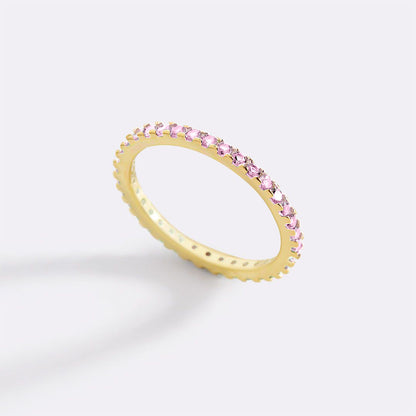 Bague d'éternité empilable avec pierre de naissance